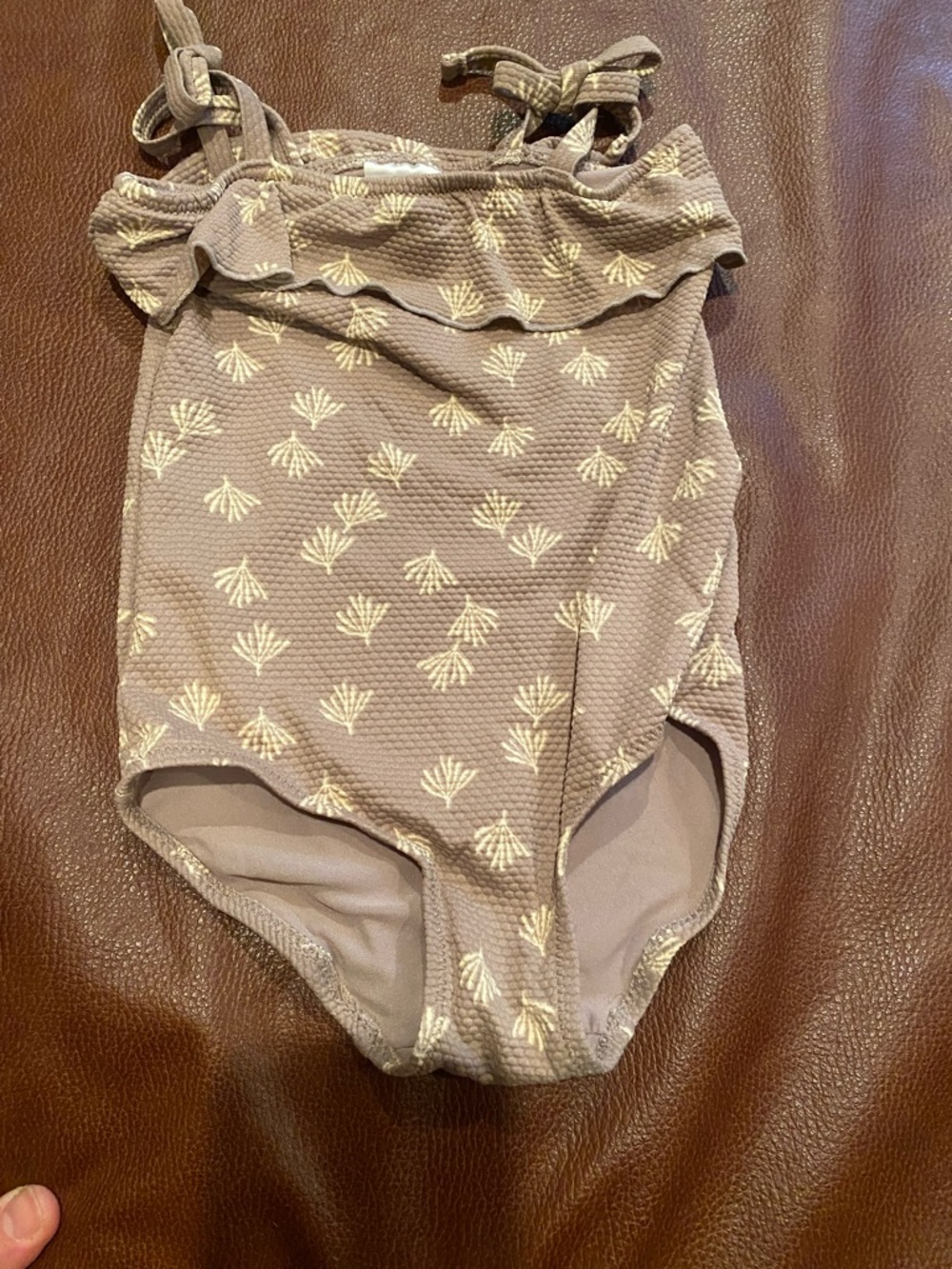 H&M Mauve Toddler One-Piece Swimsuit with Cream Print
